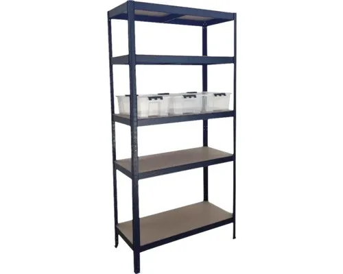 Schwerlastregal Schulte schwarz strukturiert 180x90x40 cm - Robustes Regalsystem mit 5 Holzböden, ideal für optimale Raumnutzung und hohe Tragfähigkeit.
