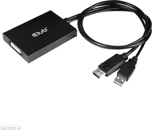 Club3D DisplayPort auf DVI-D Adapter aktiv - DVI-Kabel mit HDCP OFF, ideal für die Verbindung von DisplayPort-Geräten mit DVI-Monitoren, sorgt für hohe Bildqualität und zuverlässige Leistung.
