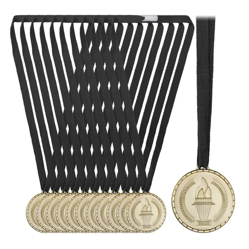 Goldmedaille Kinder 12er Set Plastik-Medaille Siegermedaille Gewinner-Medaillen