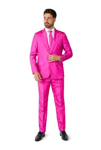 Suitmeister Partyanzug Solid Pink - 62 - Kostüme für jede Feier, bring Farbe auf deine Party mit dem auffälligen Solid Pink Anzug von Suitmeister!