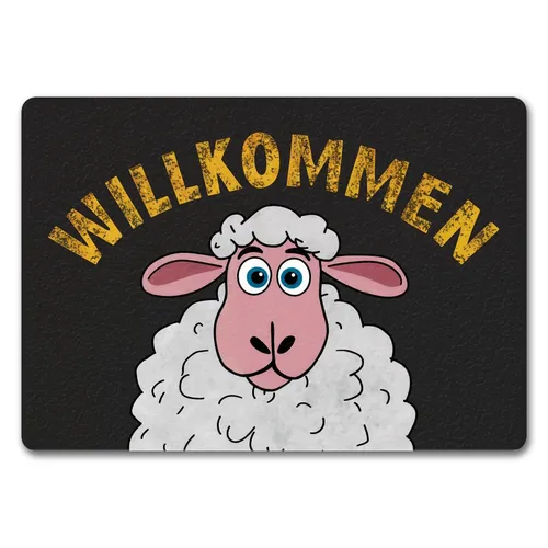 Willkommen Cartoon Schaf Fussmatte für Haustür