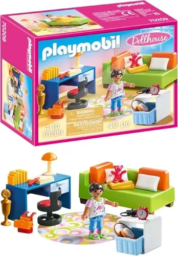PLAYMOBIL Dollhouse Jugendzimmer - Kreatives Rollenspielset mit Schlafsofa und Schreibtisch, fördert Kreativität und Interaktion für unvergessliche Momente