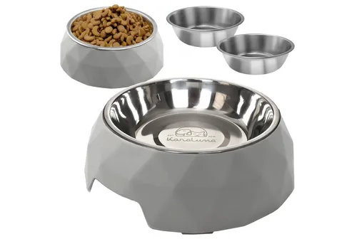 KaraLuna Futternapf Premium Napfset Katzennapf Hundenapf Futternapf Katze Hund Napf, Edelstahl