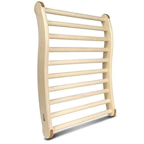 LaJa26 Sauna Rückenlehne - FSC Espenholz - Verstellbar - Ergonomisch - Rutschfest - Entspannend und langlebig - Beständig gegen Wärme und Luftfeuchtigkeit - Fertig montiert - Handarbeit Made in Europe