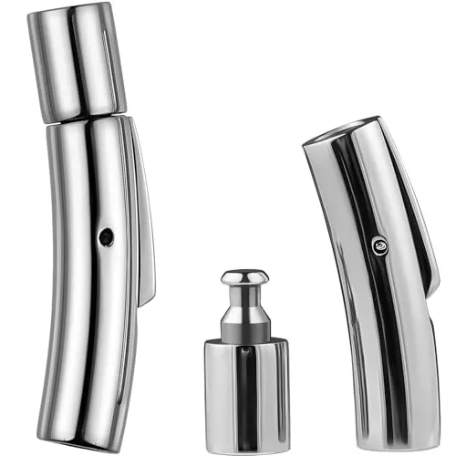 Healifty Edelstahl Magnetverschluss passt für Durchmesser 4mm Runde Lederband Ende Verschlüsse 2 STÜCKE