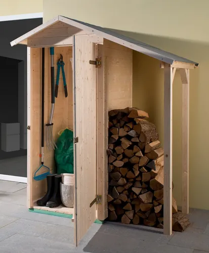 weka Garten-\/Terrassenschrank 351 A Gr.1 Satteldac - Gartenhäuser, Geräteschuppen & Carports – Robuster Gartenschrank mit Satteldach, ideal zur Aufbewahrung von Gartenutensilien und Möbeln.