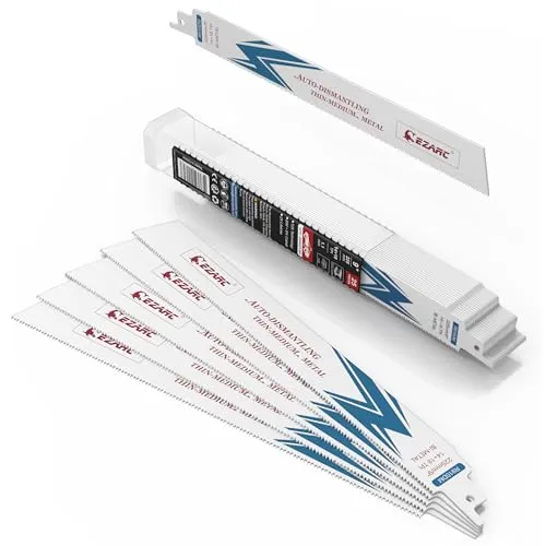 EZARC 25tlg Säbelsägeblätter 225mm Bi-Metall Sägeblätter Säbelsäge, 14+18TPI für Metall zum Stahlschneiden, Zubehör für Säbelsäge