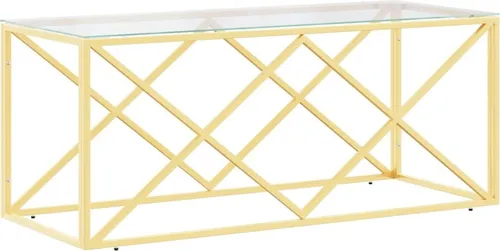 vidaXL Couchtisch mit Glas-Tischplatte in gold von vidaXL
