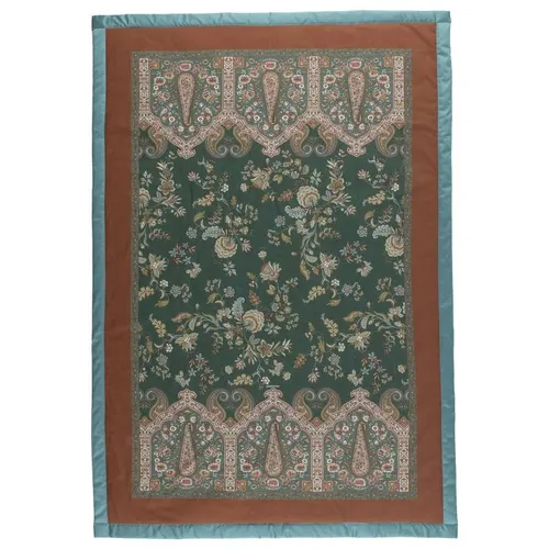 Bassetti Plaid Indian Roses V1 Petrolio 135x190 in grün von Bassetti