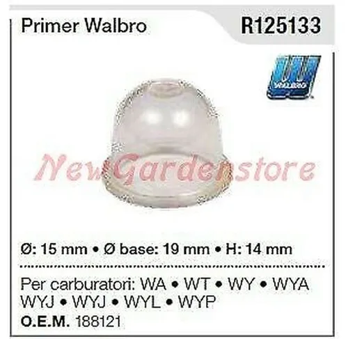 Produktbild Originaler WALBRO Primer Für Vergaser WA WT WY Freischneider Motorsäge R125133