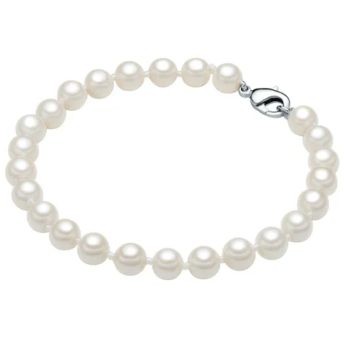 Rafaela Donata Damen Perlenarmband mit Muschelkernperle 6 mm - Armband für Damen aus schimmernden Muschelkernperlen, gefertigt aus hochwertigem 925/- Sterling Silber, ideal für jeden Anlass und in verschiedenen Längen erhältlich.