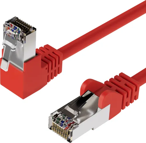 Patchkabel cat 6 S/FTP PIMF Winkel-gerade rot 20m