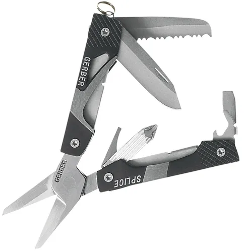 Gerber Multitool Minitool Splice - Kompaktes Outdoor-Werkzeug - Multitools für Outdoor-Aktivitäten, mit 10 cm Länge und 3,7 cm Klinge, leicht und robust aus Aluminium für vielseitige Anwendungen.