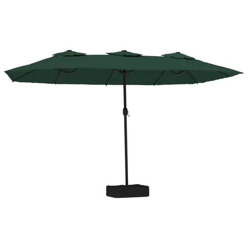 vidaXL Doppelsonnenschirm Grün 449x245 cm - Sonnenschirm, UV-beständig und langlebig mit Kurbelmechanismus für einfaches Öffnen und Schließen, ideal für Garten und Terrasse.