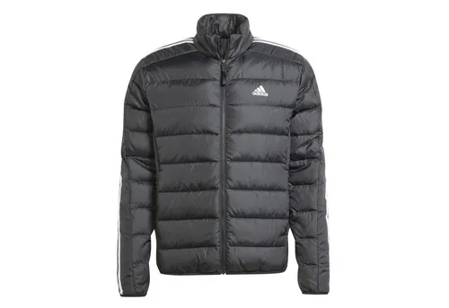 adidas Herren Essentials 3-Stripes Light Down Jacket, Schwarz, Größe S - Funktionsjacke mit schmalem Schnitt, aus recyceltem Polyester und hochwertiger Daunenfüllung für optimale Wärme bei minimalem Gewicht.