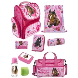 Undercover CLOU Mädchen Schulranzen Set Rosa mit Pferde Motiv