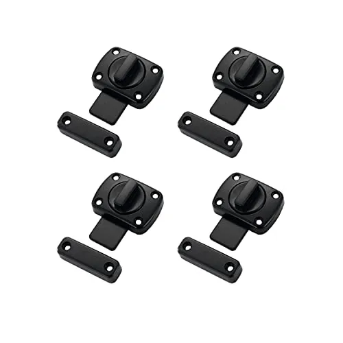 LIKERAINY Badezimmertür Toilettentür Schranktür Verriegeln 55x40mm Türriegel Türschloss Fenster Tor Schub Schloss Türbeschlag Bolzenriegel Zinklegierung Matt Schwarz 4 Stück