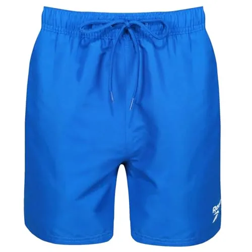 Reebok Herren-Badehose in Blau, Polyester, schnell trocknende Shorts für Erwachsene, blau, S