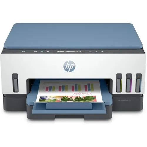 HP Smart Tank 725 All-in-One Tintendrucker - Multifunktionsdrucker mit nachfüllbarem Tintentank, ideal für effizientes Drucken in Farbe bis zu 15 Seiten/Min., perfekt für Zuhause oder kleine Büros.