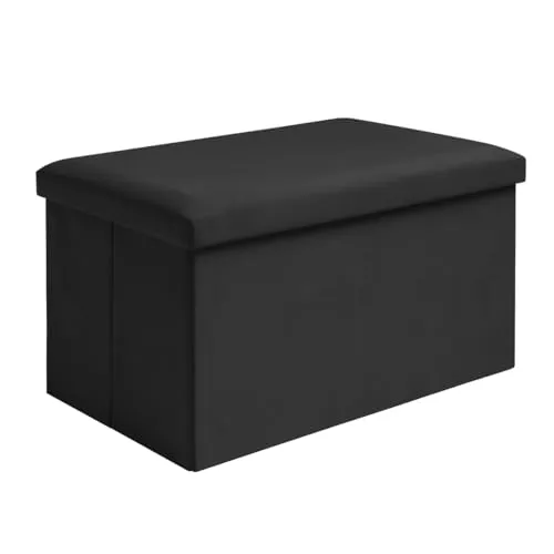Ruhhy Faltbare Sitzbox 54L – Eleganter Samt Hocker in Schwarz