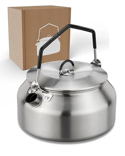 LAMBDA COFFEE® GEYSIR Wasserkessel 1L aus Edelstahl mit nur 290g I Teekanne I Tragbarer Campingkessel 1000ml I Camping Wasserkocher