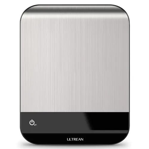 Ultrean Küchenwaage digital, 15KG Kitchen Scale mit LED-Display, 304 Edelstahl Digitalwaage, hohe Präzision 1g, 6 Einheiten mit Tara-Funktion, für Backen & Kochen