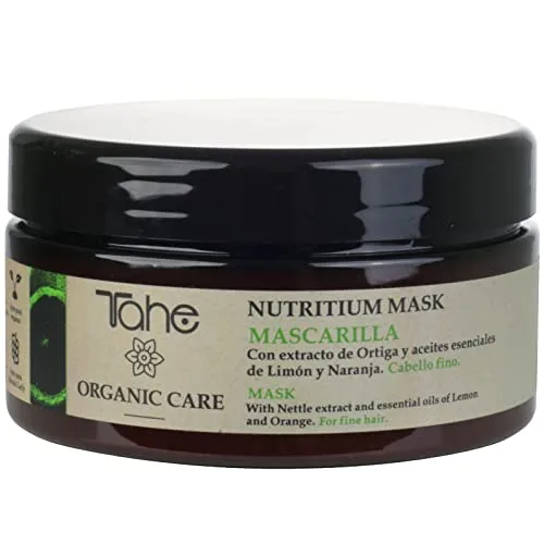 Tahe Nutritium Organic Care Haarmaske für feines Haar – Mit Brennnesselextrakt und ätherischen Ölen aus Zitrone und Orange, 300 ml