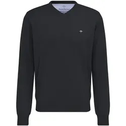 FYNCH-HATTON Pullover mit V-Kragen - Herren-Pullover in anthrazit aus 100% Baumwolle, atmungsaktiv und pflegeleicht. Bequeme Passform mit V-Ausschnitt für einen lässigen Look.