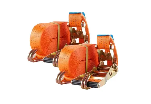 TRUTZHOLM Profi Spanngurt 10m, 4t mit Doppelhaken - 2-tlg. Spanngurt Set zur sicheren Ladungssicherung mit TÜV/Gs-Zertifikat, extrem reißfest und einfach zu bedienen dank stabiler Metallratsche.