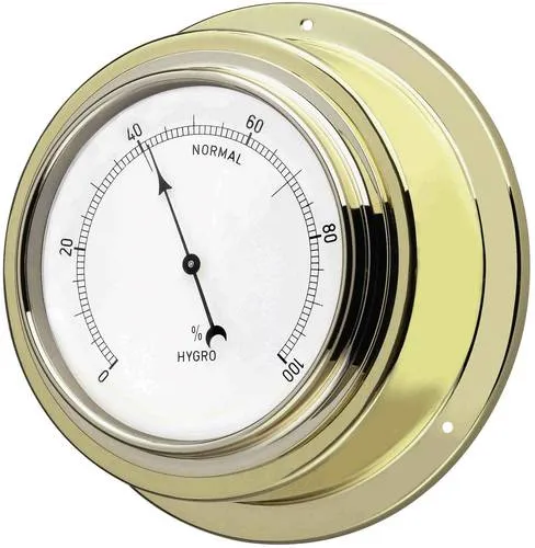 TFA Dostmann Hygrometer 44.1009 aus Messing - Hygrometer mit elegantem Messinggehäuse, misst präzise die Luftfeuchtigkeit für ein gesundes Raumklima. Ideal für Haus und Garten.