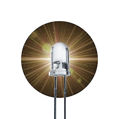 Lumetheus LED 5mm Farbe warm weiß 10000 mcd 20 Stück Leuchtdioden ca. 3V weiße Diode 2 Pin LEDs Gehäuse klar