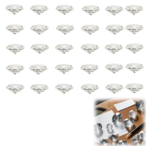 Eterspr 30 Stück 20mm Kristall Glas Diamant für Hochzeits-, Party- und Schaufensterdekoration