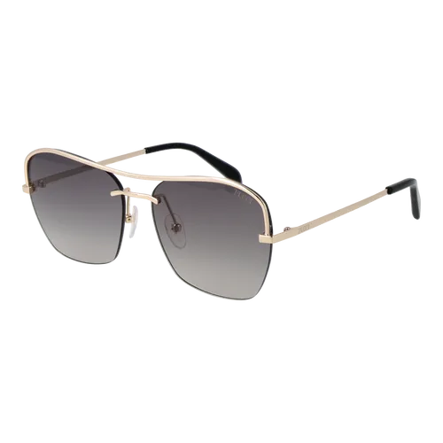 Pucci Sonnenbrille EP0225 32B 56 – Stilvolle Damenbrille - Elegante quadratische Sonnenbrille in Gold mit grauen Verlaufsgläsern. 100% UV-Schutz für sonnige Tage. Ideal für modebewusste Damen, die Stil und Schutz vereinen möchten.