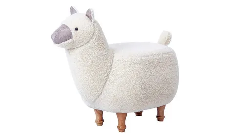 Tierhocker Alpaka - Plüsch Kinderhocker für das Kinderzimmer - Sitzbänke & Hocker, süßer alpaka-förmiger Hocker aus weichem Plüsch, ideal für Kinderzimmer und ein tolles Spielzeug für Jungen und Mädchen.
