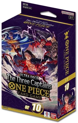 BAN DAI One Piece TCG - The Three Captains - Ultra Deck ST-10 (EN) - One Piece Sammelkartenspiel, enthält 14 hochwertige Promo-Karten für strategisches Gameplay und Spaß ab 6 Jahren.