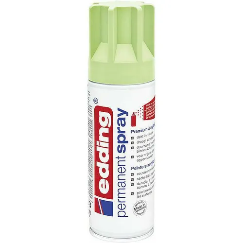 edding Permanent Spray 5200 Pastellgrün matt - Premium-Acryllack für Innen und Außen, schnelltrocknend und UV-beständig, ideal für kreative Projekte auf verschiedenen Materialien.