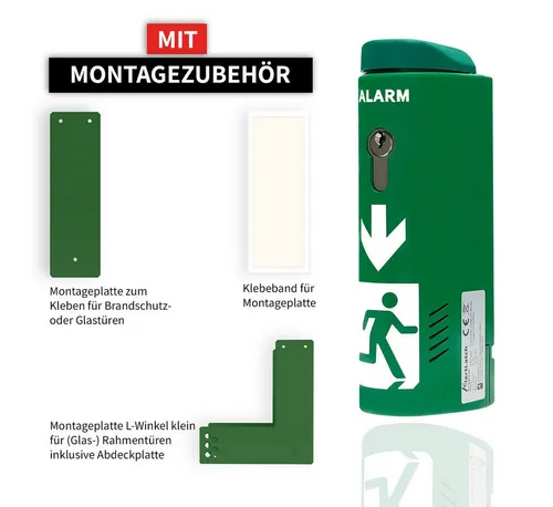 AlertLatch Hinweisschild AlertLatch Einhand-Türwächter Basic ohne Voralarm - Komplett-Set- oval