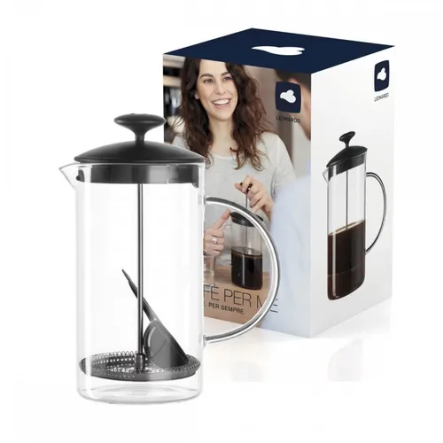 Leonardo 1L Caffe per me Kaffeebereiter - Kaffeebereiter aus hitzebeständigem Klarglas mit 1,2L Kapazität, ideal für handgebrühten Kaffee und stilvolles Servieren.