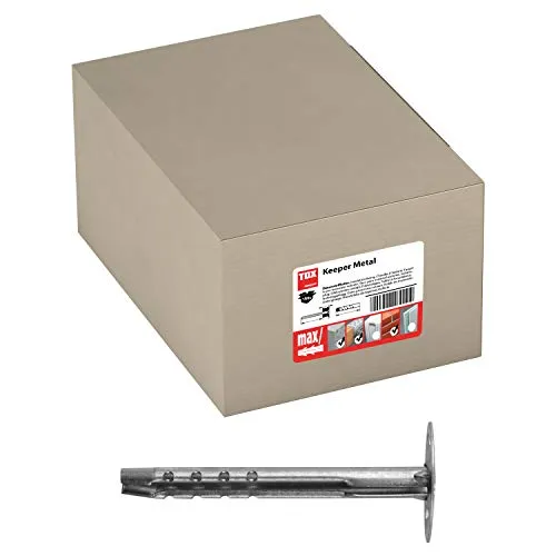 TOX Dämmstoffdübel Keeper 8/110 mm - 100 Stück - Zuverlässige Dämmstoffdübel für einfache Schlagmontage, ideal für verschiedene Untergründe. Feuerbeständig nach DIN 4102 (Klasse A1) und perfekt für Dämmprojekte.