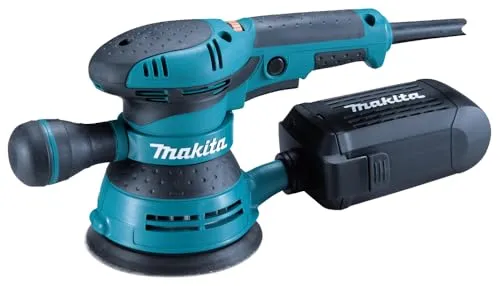Makita BO5041K Exzenterschleifer 300 W - Schleifmaschine mit 125 mm Schleifplatte, ideal für präzises Schleifen und Polieren, langlebig und benutzerfreundlich.
