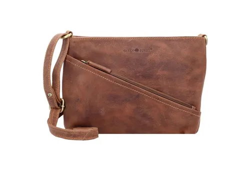 Greenburry Vintage Umhängetasche aus Leder - Damen-Schultertaschen mit 2 Hauptfächern und Reißverschluss, aus hochwertigem Rindleder im Used-Look, ideal für stilvolle Aufbewahrung und täglichen Gebrauch.