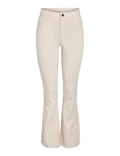 Noisy may Bootcut-Jeans NMSALLIE HW FLARE JEANS OATMEAL NOOS - Modische Bootcut-Jeans in Oatmeal, hoch geschnitten und mit elastischem Denim für optimalen Tragekomfort. Ideal für lässige Looks!