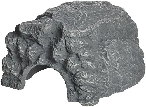 JBL ReptilCava Höhle für Terrarientiere, grau, M - Behausungsdekor für Terrarien: Graue Höhle in Stein-Optik als sicherer Rückzugsort, aus schadstofffreiem Harz, ideal gegen Umkippen.