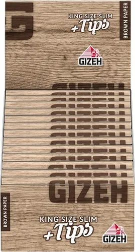 Gizeh Papier Brown King Size Slim + Tips - Einzeln