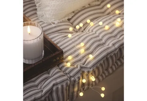 Lights4fun LED-Lichterkette 1,5m Cluster Micro Lichterkette Kugeln
