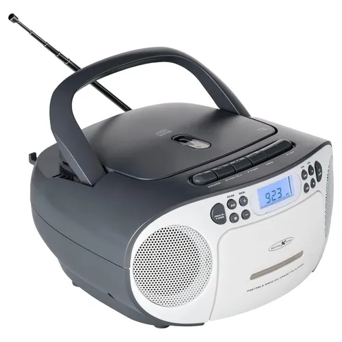 Reflexion CD-Player mit Kassette und Radio - Tragbare Boombox mit LCD-Display, AUX-Eingang und UKW-Radio für vielseitigen Musikgenuss