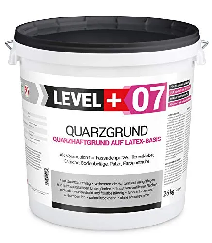 LEVEL PLUS Quarzgrund Putzgrund Haftputzgrund 25 kg Grundierung für Beton Putz Primer weiß RM07