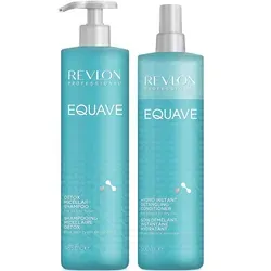 Revlon Equave Detox Micellar Shampoo & Hydro Instant Detangling Conditioner Set - Shampoo & Conditioner Set für tiefenreine Pflege. Mizellen-Shampoo sorgt für Glanz und geschmeidiges Haar, während der Leave-in Conditioner sofort entwirrt und Hitzeschutz bis 220° bietet.