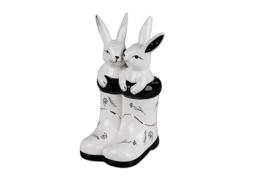 formano Dekofigur Hase Osterhase Dekohase schwarz weiß aus der Trend Style Serie