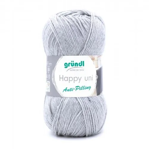 GRÜNDL WOLLE HAPPY UNI 100g KIESELGRAU LL 250 m